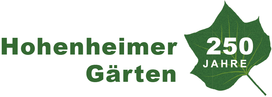 Logo with the text '250 Years of Hohenheim Gardens'