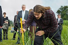 Führung auf den Forschungsäckern. Bild: Universität Hohenheim|Oskar Eyb