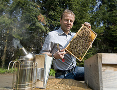 FIT BEE Projekt an der Universität Hohenheim mit Herrn Dr. Rosenkranz / Bildquelle: Universität Hohenheim_Fotograf: Eyb