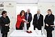 Coins from the donors: State Secretary Gisela Splett (Ministry of Finance BaWü) deposits euro coins into a time capsule for the foundation stone of the future animal science research center HoLMiR. The capsule also included construction plans and a current daily newspaper, deposited by Ministerial Director Dr. Hans J. Reiter (Ministry of Science BaWü, to the right of Splett), the Hohenheim guidelines for animal experiments, deposited by University President Prof. Dr. Stephan Dabbert (to the right of Reiter), and a Bezoar stone, deposited by agricultural scientist Prof. Dr. Jana Seifert (to the right of Dabbert). Bezoars are balls of animal hair and other foreign bodies that accumulate in animals’ stomachs. Pictured on the left: Carmen Zinnecker-Busch, from the Stuttgart and Hohenheim University Building Office. Image: University of Hohenheim/Beqiri