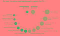 Die Zuversicht der Deutschen nach Themen aufgeschlüsselt.