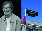 Pressebild Reisen: Beate Reinhardt, Straßenschild: Jung/Universität Hohenheim