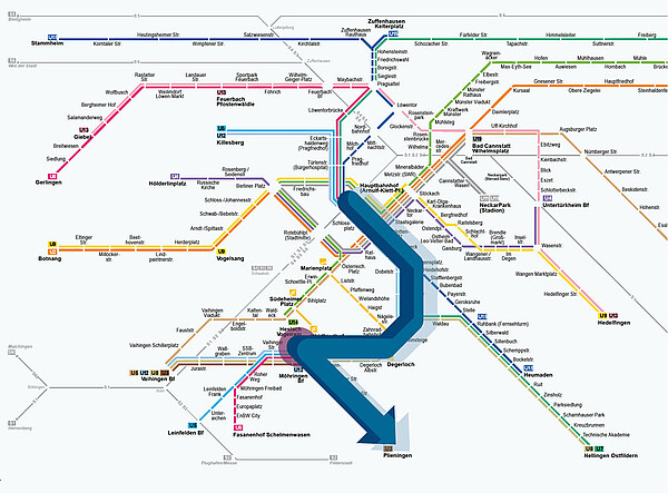 Direkte Stadtbahnverbindung