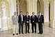 Das designierte Rektorat der Universität Hohenheim: Prof. Dr. Michael Kruse, Alfred Funk, Prof. Dr. Christoph Müller, Prof. Dr. Jochen Weiss und Prof. Dr. Andreas Pyka (von links). Bild: Uni Hohenheim/Oskar Eyb