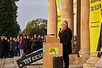 Rektor Prof. Dr. Stephan Dabbert auf Kundgebung gegen die Unterfinanzierung vor dem Schloss Hohenheim. | Universität Hohenheim / Winkler
